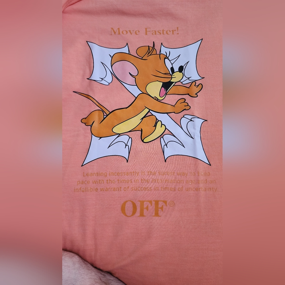 Orange Graphic T-Shirt with Cartoon Design